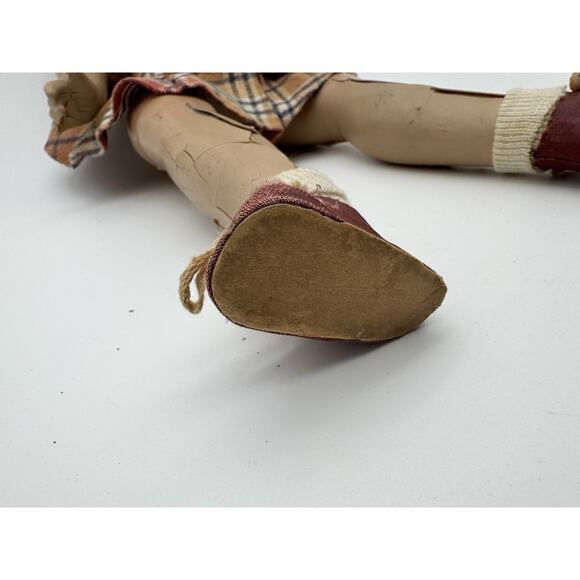 Halloween Creepy VTG Sleepy Flirty Eyes Composition Girl Doll 18 Inch Blonde - Picture 7 of 13